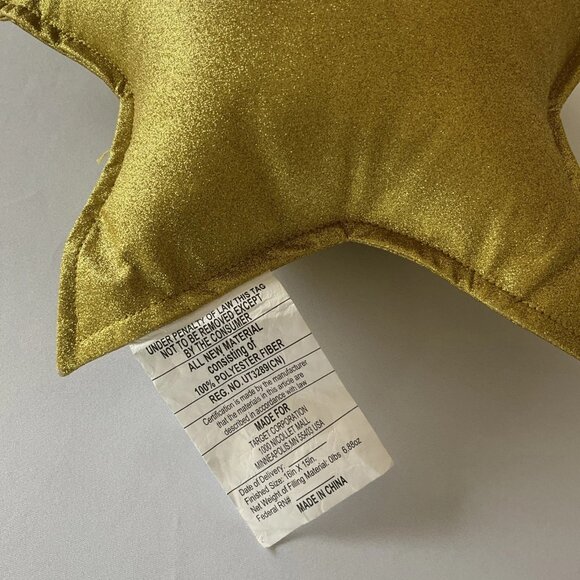 Star-Shaped Throw Pillow Gold Glitter Star Accent Pillow BRAND NEW Pillow Awards - Picture 3 of 7
